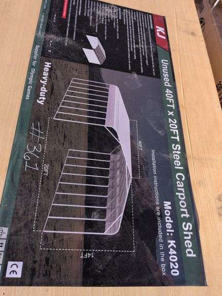 40ft x 12ft Steel Carport Shed image