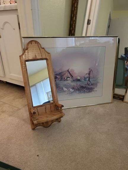 Mirror, art, mirror shelf