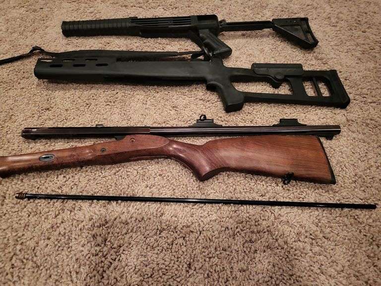 Disassembled gun body parts
