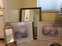 Mirror, art, mirror shelf