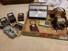 arvin transistor radio, vintage multi- meter lot,