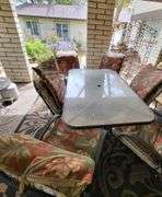 6 chair patio set w/lg outdoor carpet
