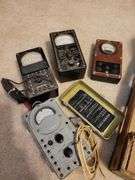 arvin transistor radio, vintage multi- meter lot,