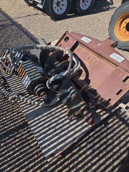 hydraulic auger attachment for a skid steer or excavator