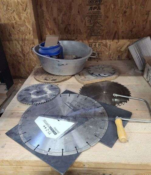 Woodworking Blades, Sprayer, Building Components, and Plumbing Supplies Assortment