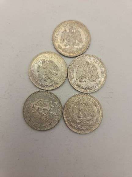 Five 1944 50 Centavos