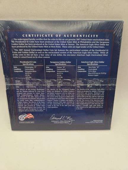 Sealed 2007 United States Mint Annual Uncirculated Dollar Coin Set