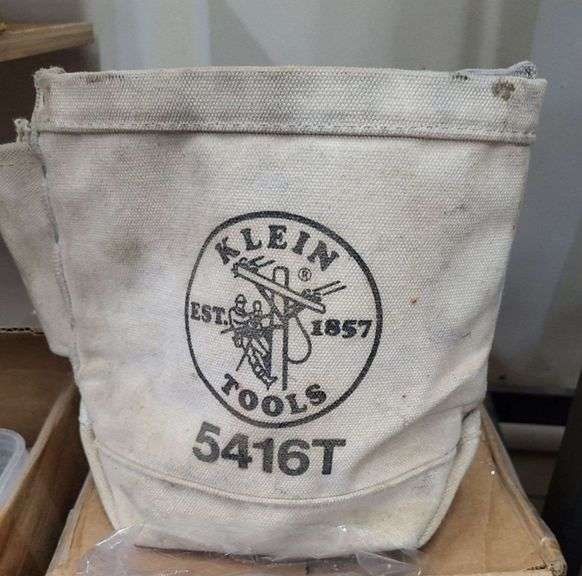 Assorted Fasteners, Klein Tools Bag, and Hardware
