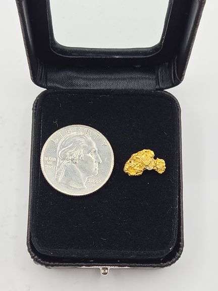 .051 oz 1.45 Gram Gold Nugget - Has a small amount of Quartz