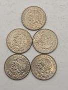 Five Mexican 1964 50 Centavos