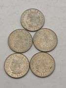 Five 1964 Mexican 50 Centavos