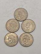 Five 1964 Mexican 50 Centavos