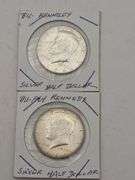 Two 1964 Kennedy Half Dollars BU