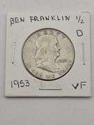 1953 S Franklin Half Dollar