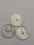 3 Uncirculated 1964 Silver Quarters