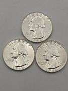 3 Uncirculated 1964 Silver Quarters