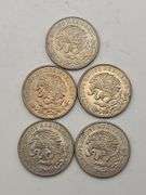 Five 1964 Mexican 50 Centavos