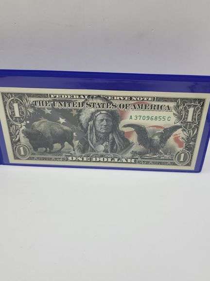 $1 Dollar Bill American Images of historical  U.S. currency- native american Indian chief image