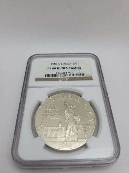 1986 S Liberty S$1 PF69 ULTRA CAMEO SILVER DOLLAR image
