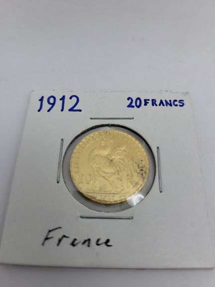 1912 France 20 francs gold coin image