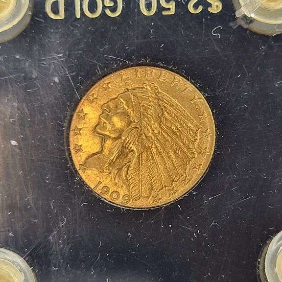 1909 Indian Head Gold Quarter Eagle, a U.S. $2.50 gold coin image