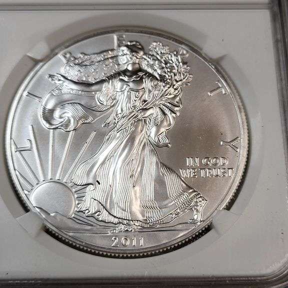 2011 Eagle 25th anniversary S$1 MS69 walking liberty coin image