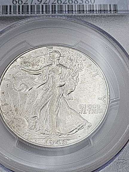 1946 walking liberty half dollar PCGS GENUINE 50C image
