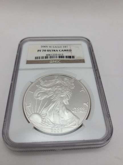 2005 W Eagle S $1 PF70 ULTRA CAMEO SILVER DOLLAR image