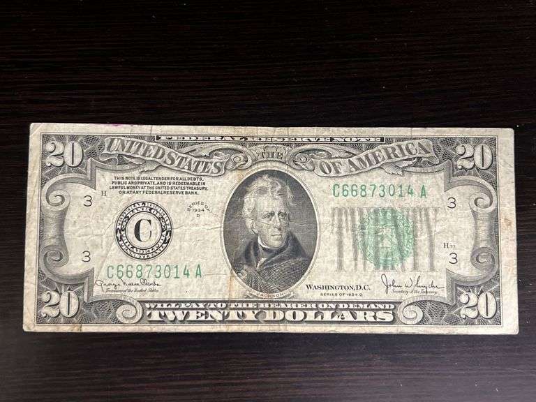 1934 D Twenty Dollar Note image