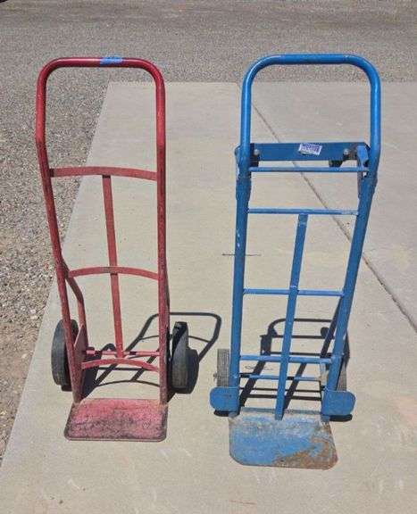 Two Hand Trucks - Blue and Red