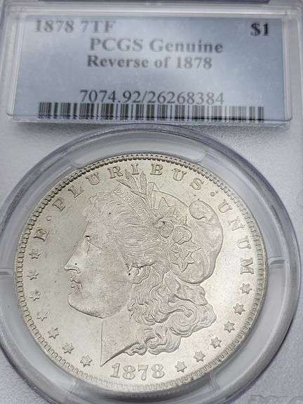 1878 7TF PCGS GENUINE REVERSE OF 1878 Morgan silver dollar image