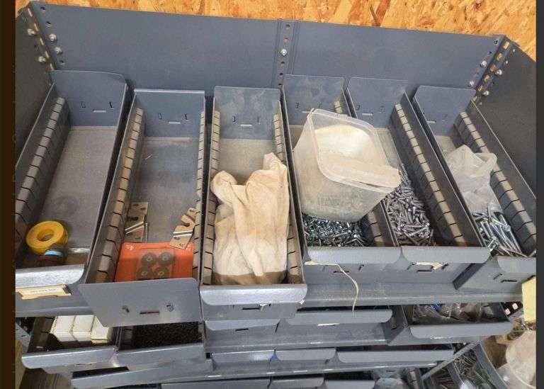 Industrial Parts Drawer Organizer with Fasteners, Screws, Casters