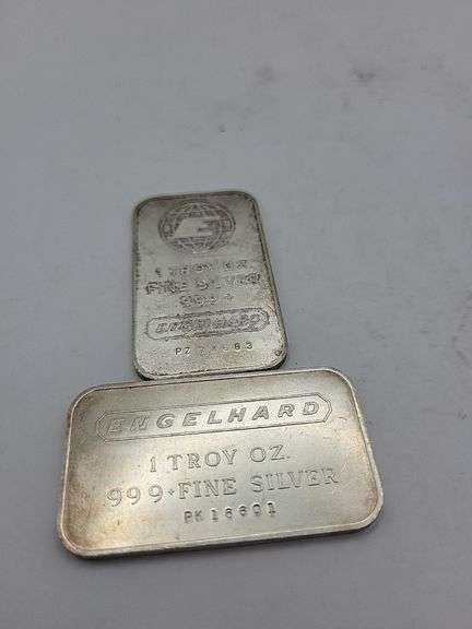 2-1 troy oz engelhard silver bars image
