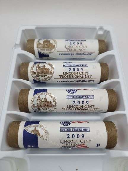 4-2009 P & D BU ROLLS LINCOLN CENTS PRESIDENCY ORIGINAL US MINT WRAPPED image