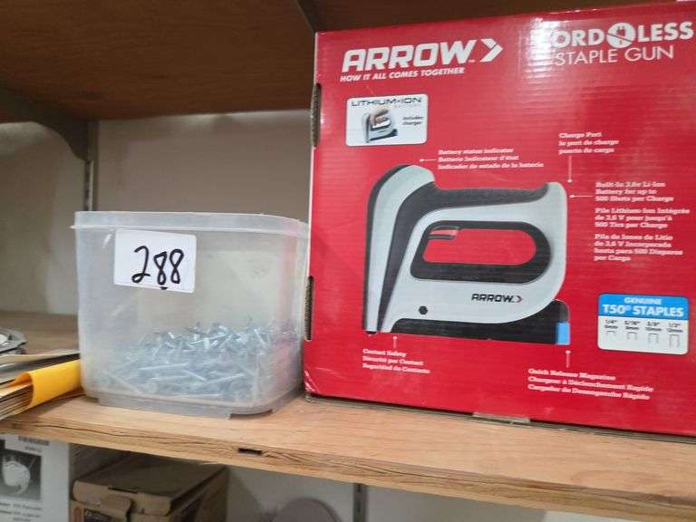 Arrow Cordless Staple Gun & Various Hardware