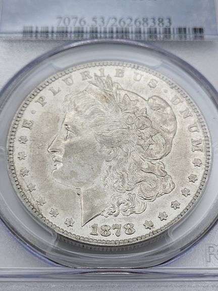 1878 7TF Morgan silver dollar PCGS AU53 reverse of 1879 image