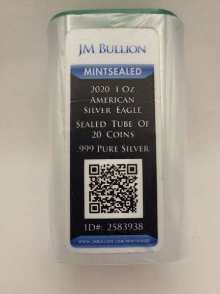 2020 American silver eagle sealed tube of 20 coins .999 image