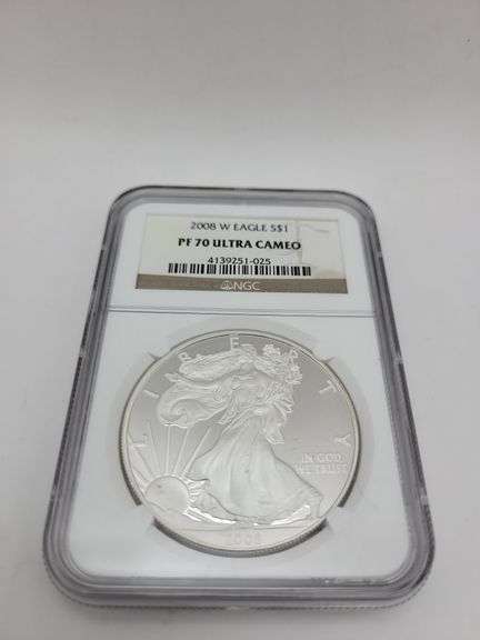 2008 W Eagle S $1 PF70 ULTRA CAMEO SILVER DOLLAR image