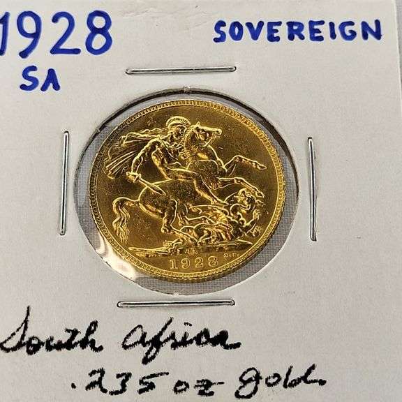 1928 .235oz gold SA sovereign coin image
