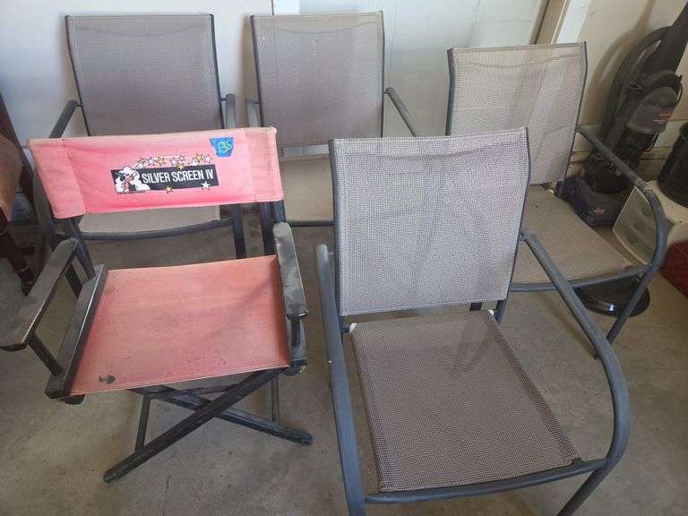 4 Patio Chairs & Directors Chair
