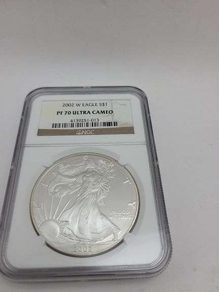 2002 W Eagle S $1 PF70 ULTRA CAMEO SILVER DOLLAR image