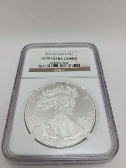 2012 W Eagle S $1 PF70 ULTRA CAMEO SILVER DOLLAR image