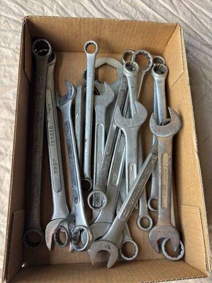 Box of various wrenches