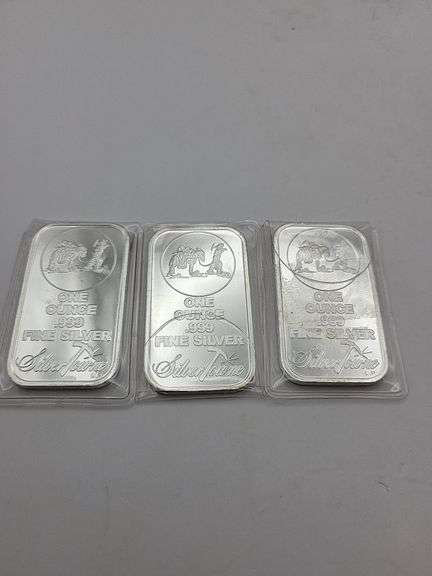 3 Silvertowne 1 troy ounce silver bars image
