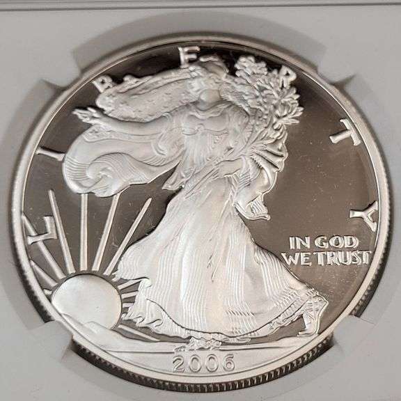 2006 W Eagle S$1 PF69 Ultra Cameo walking liberty image