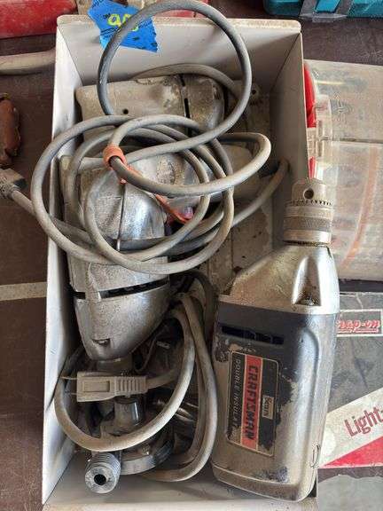 Three craftsman electric drills