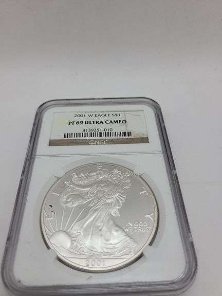 2001 W Eagle S $1 PF69 ULTRA CAMEO SILVER DOLLAR image