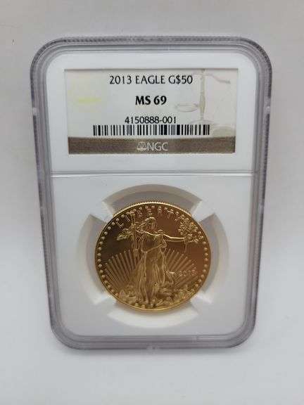 2013 Eagle G$50 MS69 gold coin image