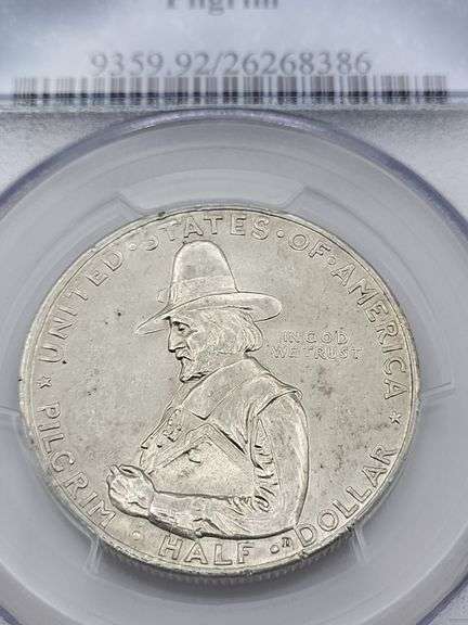 1920 PCGS Genuine Pilgrim coin 50C image
