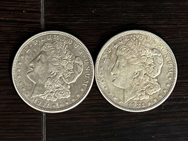 2 1921 Morgan Silver Dollars image